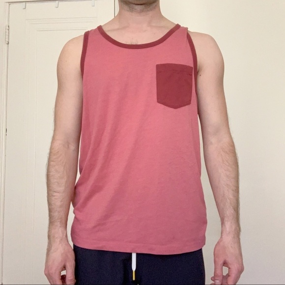 J. Crew Factory Men’s Pocket Tank Top Pink Size Medium - Picture 1 of 7